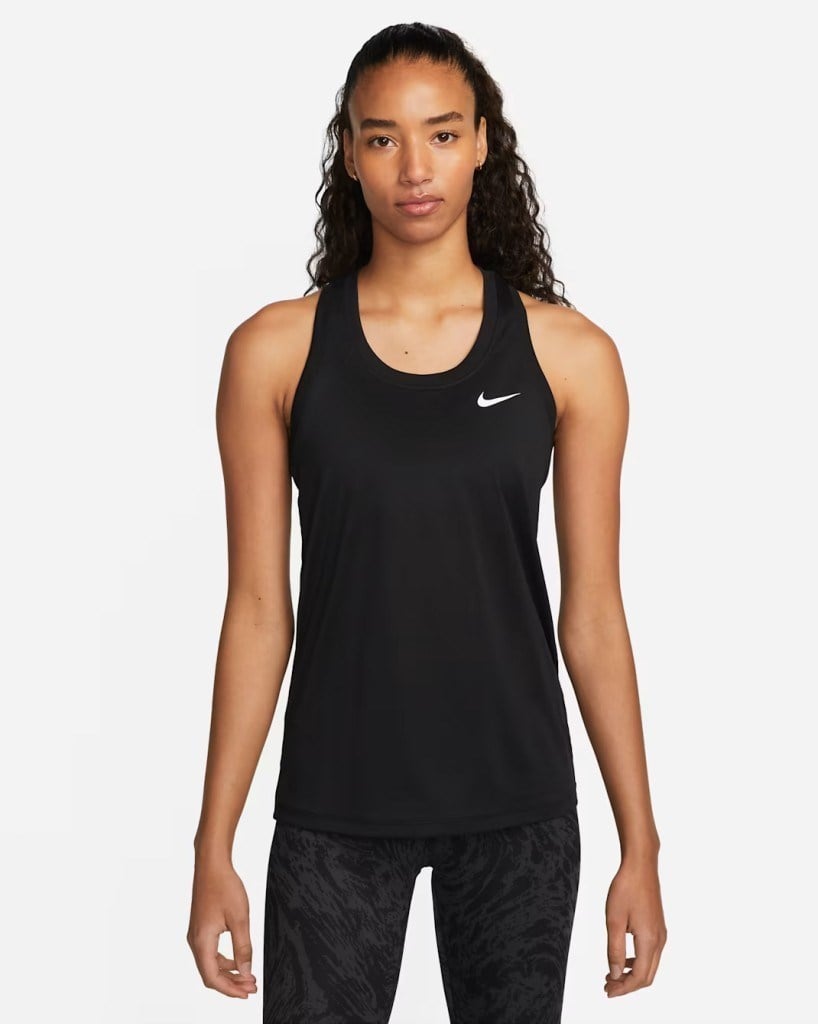Nike Dri-FIT DX0706-010 Yarışçı Sırtlı Kadın Atleti - Siyah