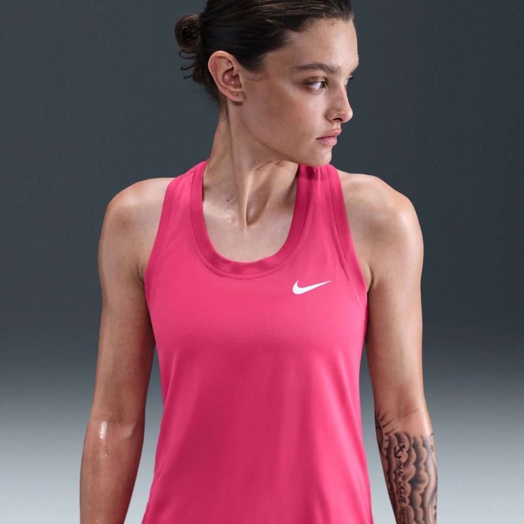 Nike Dri-FIT DX0706-666 Yarışçı Sırtlı Kadın Atleti - Pembe