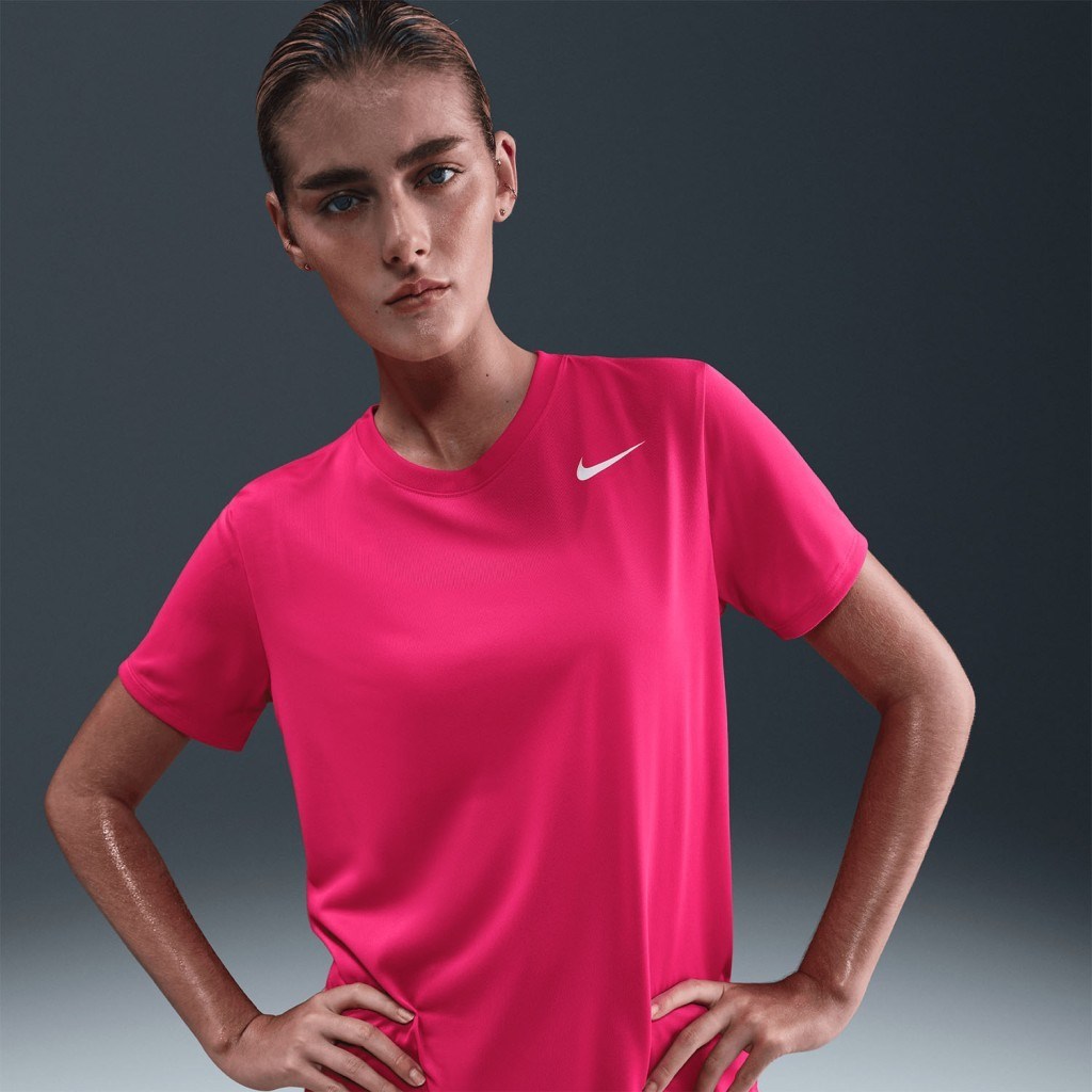 Nike DX0687-666 Dri-FIT Kadın Spor T-Shirt - Pembe