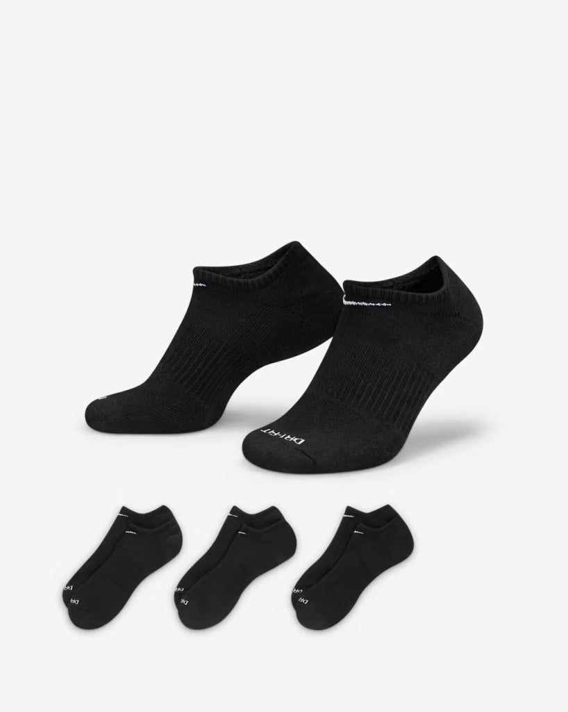 Nike Everyday Plus Cushion SX6889-010 Antrenman No-Show Çorapları (3 Çift)