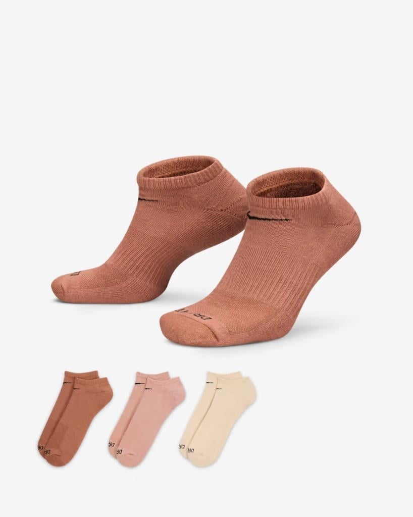 Nike Everyday Plus Cushion SX6889-968 Antrenman No-Show Çorapları (3 Çift)