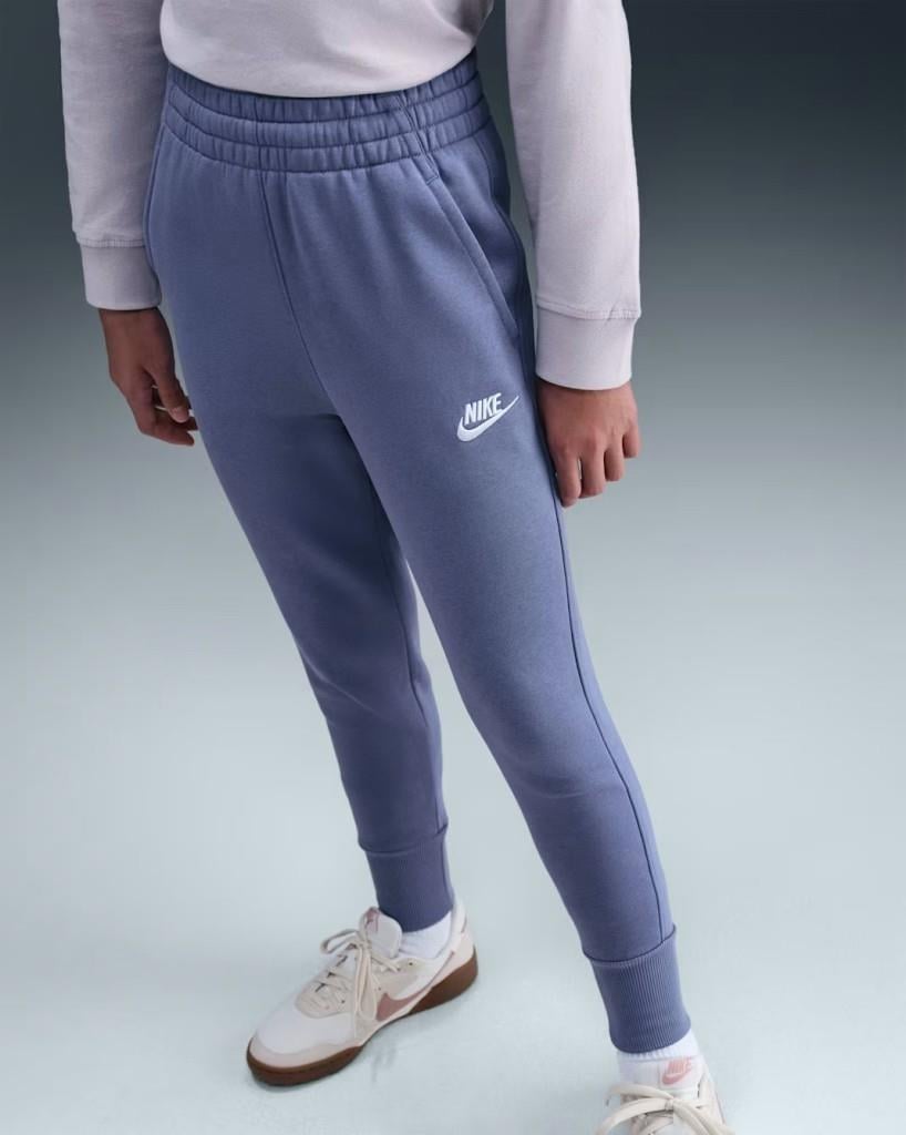 Nike FD2921-499 Sportswear Club Fleece Büyük Kız Çocuk Yüksek Belli Dar Kesim Pantolon - Lila