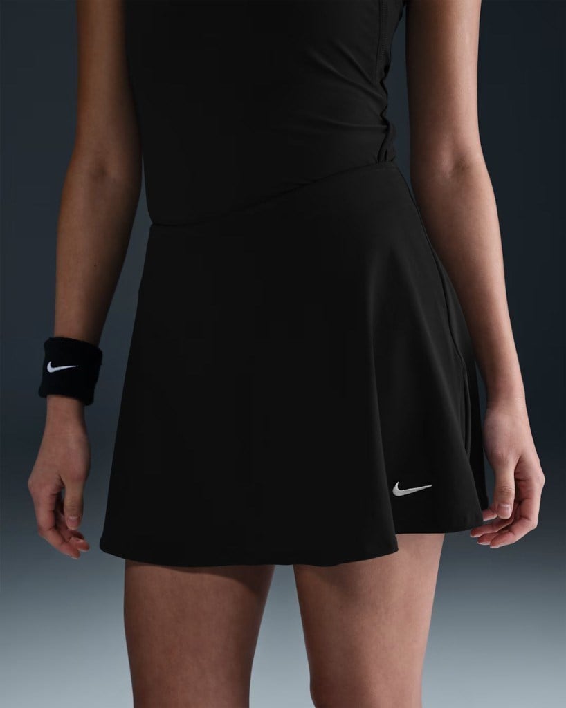 Nike FD6528-010 Victory Dri-FIT Fırfırlı Kadın Tenis Eteği - Siyah