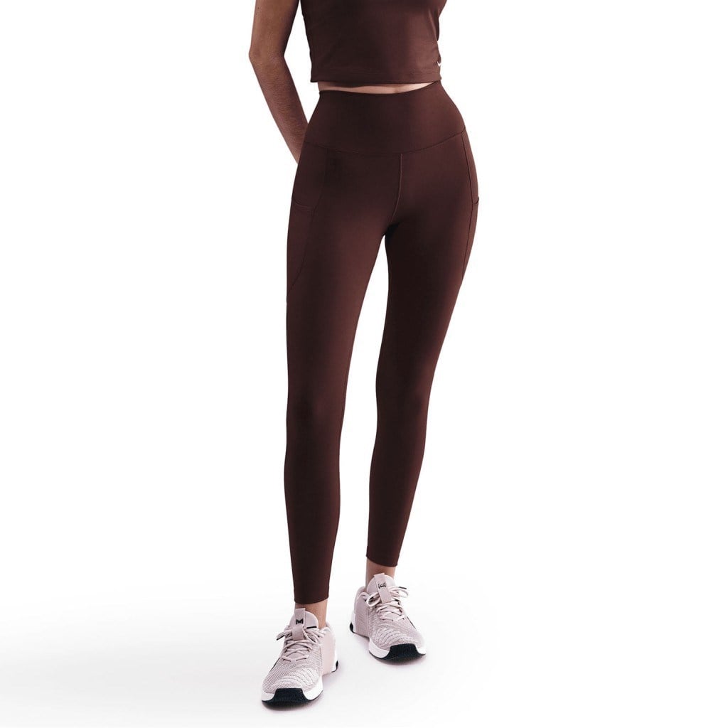 Nike FN3241-652 One Kadın Yüksek Belli 7/8 Tayt (Cepli) - Bordo