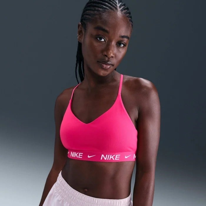 Nike Indy FD1062-666 Hafif Destekli Pedli Ayarlanabilir Kadın Spor Sütyeni - Pembe