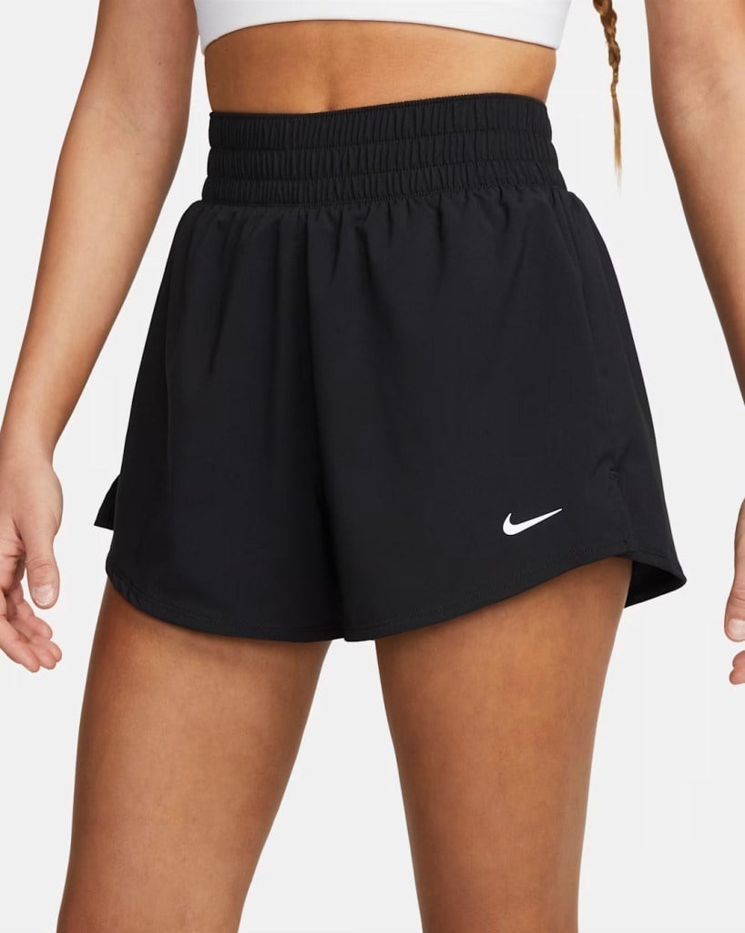 Nike One Dri-FIT DX6016-010 Yüksek Belli 8 cm Taytlı Şort - Siyah
