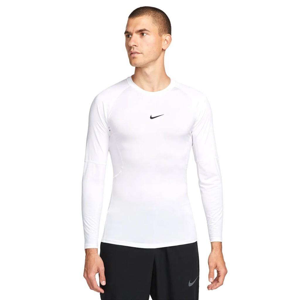 Nike Pro Dri-FIT Sıkı Kesimli Uzun Kollu Erkek Tişört - Beyaz FB7919-100