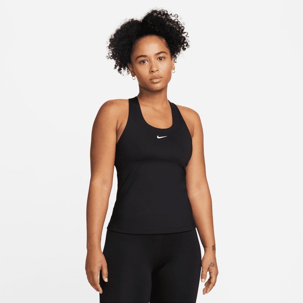 Nike Swoosh DV9897-010 Kadın Orta Destekli Sütyenli Spor Atlet - Siyah