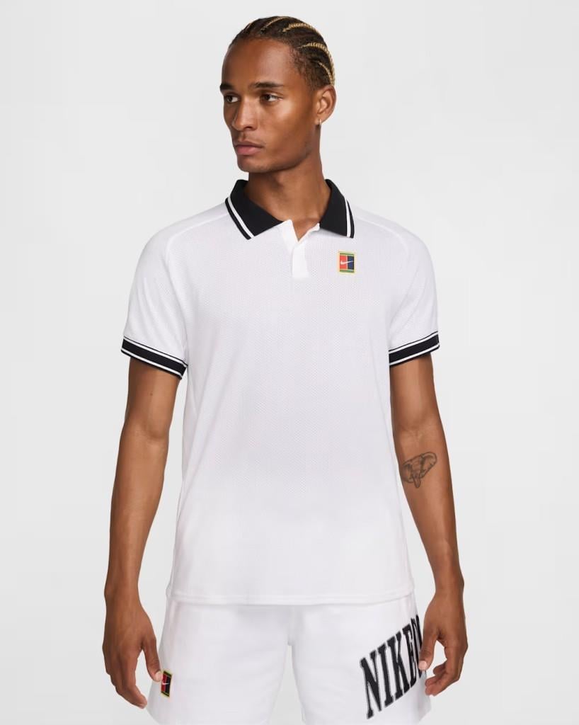 NikeCourt FQ2101-100 Heritage Erkek Tenis Polo Tişört - Beyaz