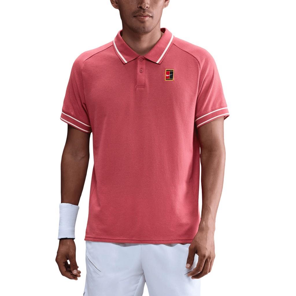 NikeCourt FQ2101-655 Heritage Erkek Tenis Polo Üst - Kırmızı