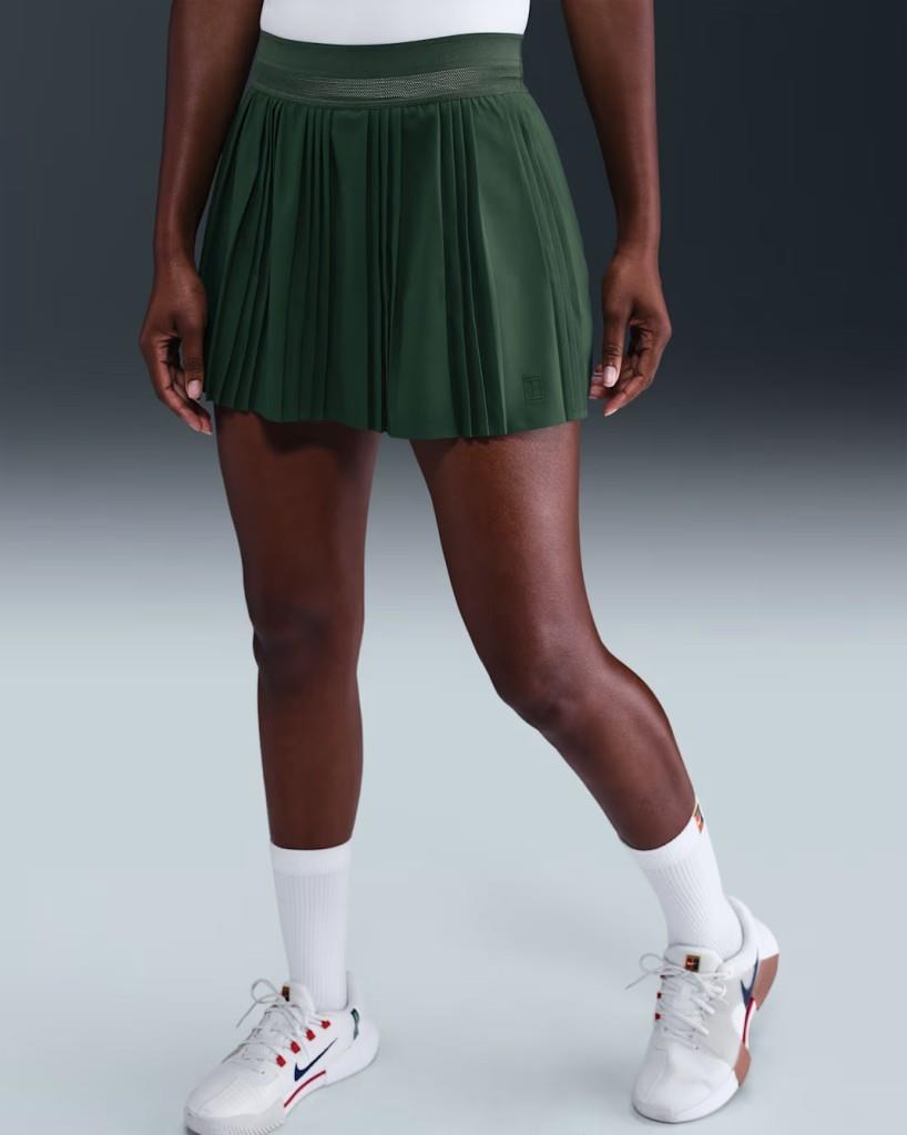 NikeCourt FZ6512-323 Advantage Dri-FIT Pileli Kadın Tenis Eteği - Yeşil