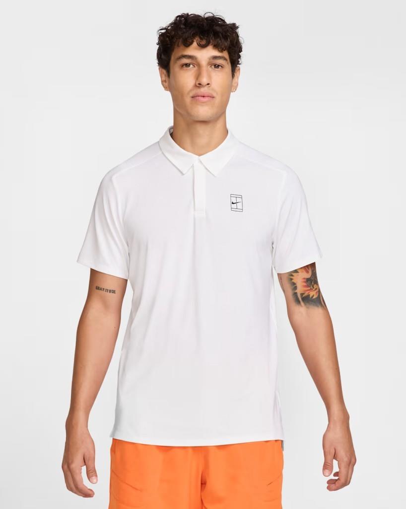 NikeCourt FZ6907-100 Advantage Dri-FIT Erkek Tenis Polo Tişört - Beyaz