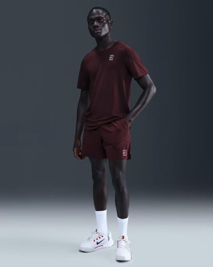 NikeCourt FZ6913-652 Advantage Dri-FIT 15 cm Erkek Tenis Şortu - Bordo