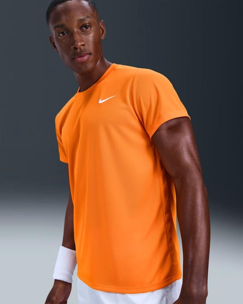 NikeCourt FZ6921-873 Victory Dri-FIT Erkek Tenis Tişört - Turuncu