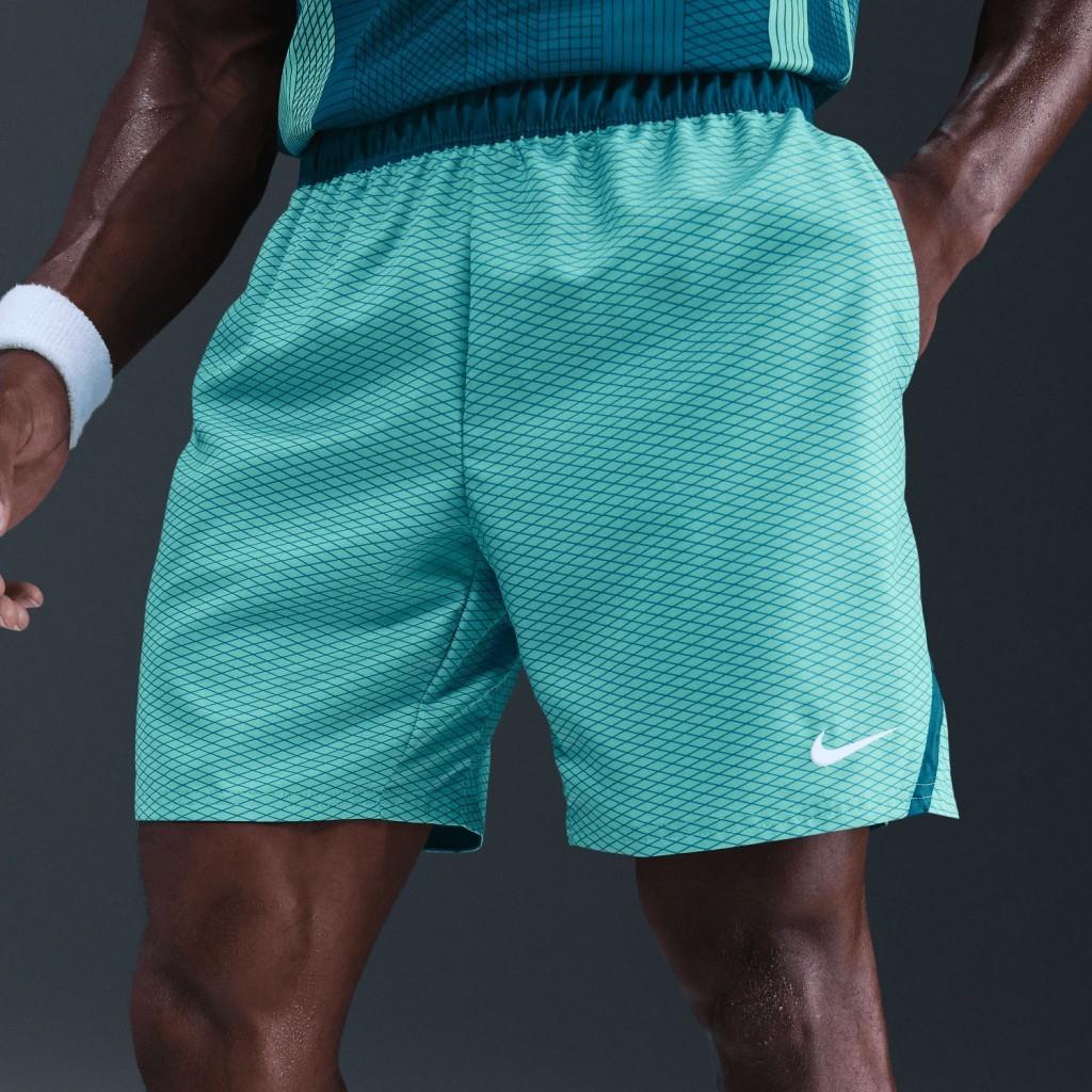 NikeCourt HM6514-392 Victory Dri-FIT 18 cm Erkek Tenis Şortu - Turkuaz 