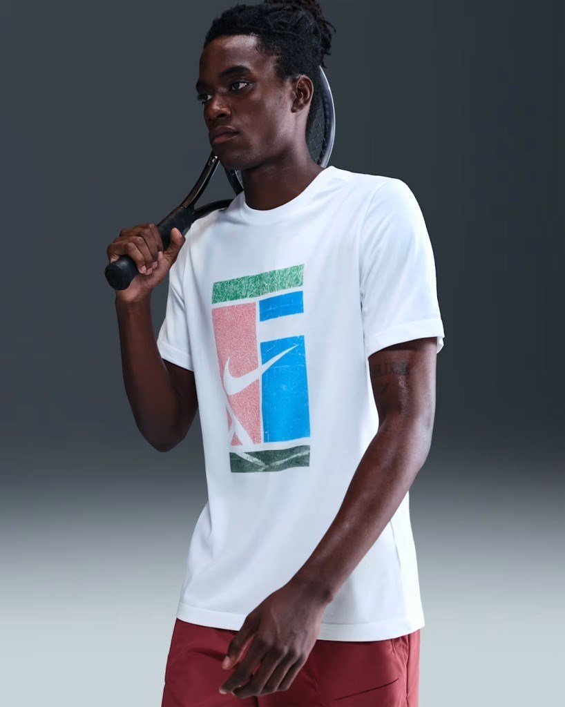 NikeCourt HV1788-100 Dri-FIT Erkek Tişört - Beyaz