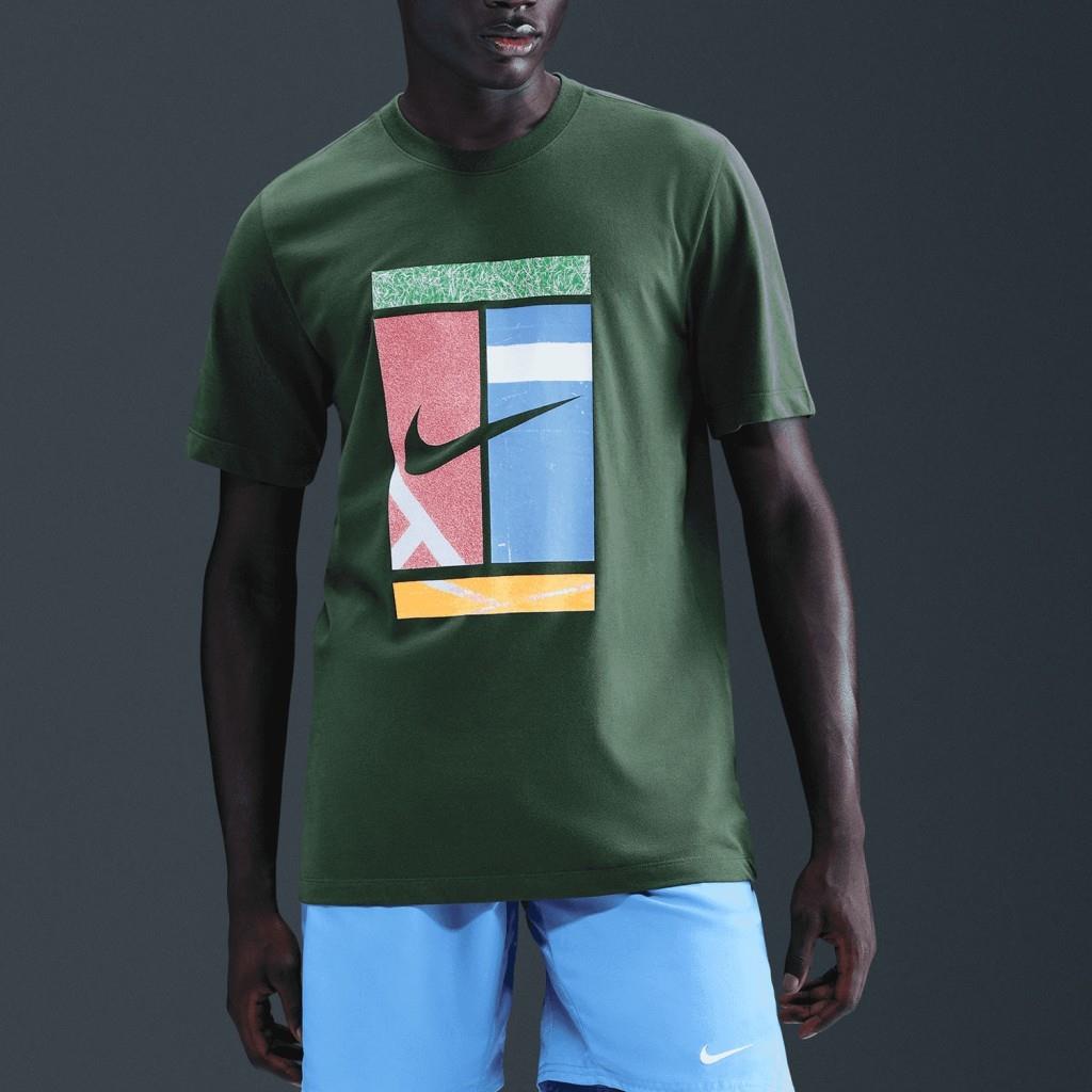 NikeCourt HV1788-323 Dri-FIT Erkek Tişörtü - Yeşil