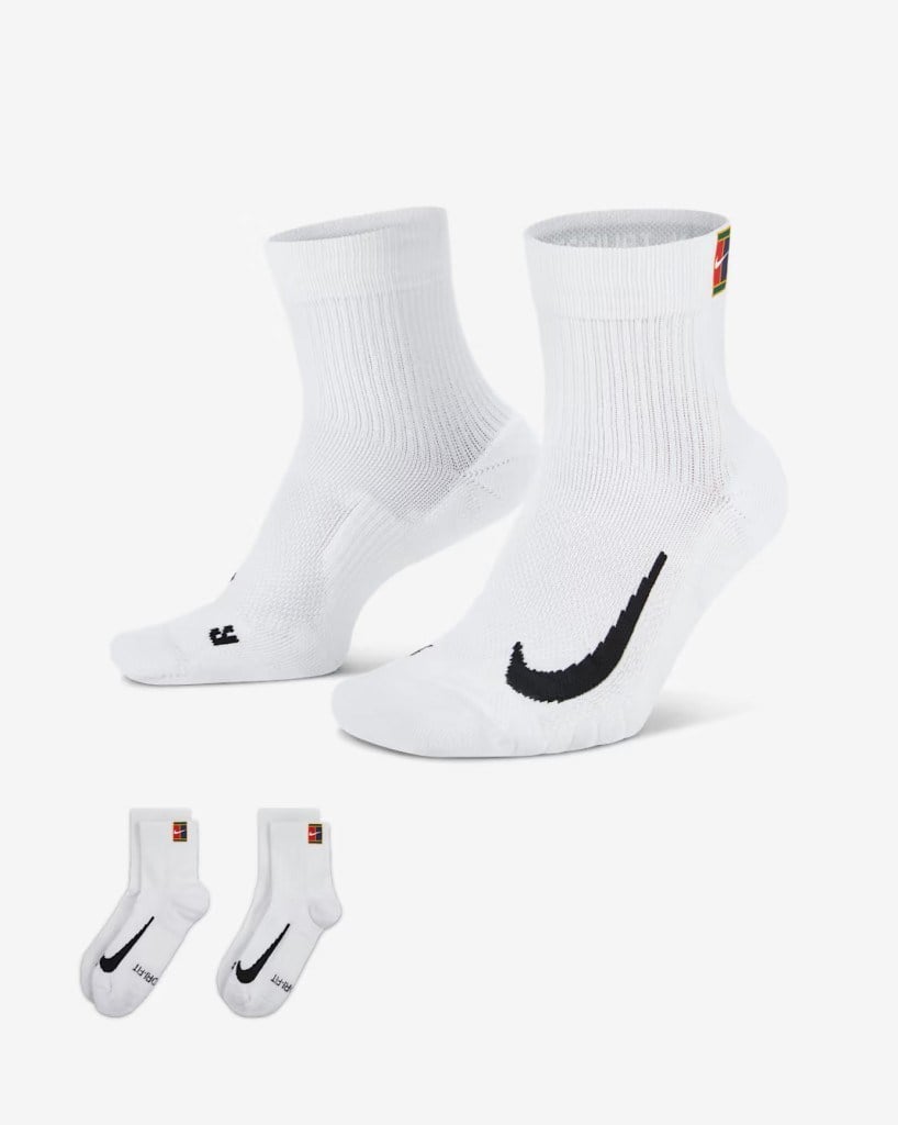 NikeCourt Multiplier Max CU1309-100 Tenis Bilek Çorapları (2 Çift) - Beyaz