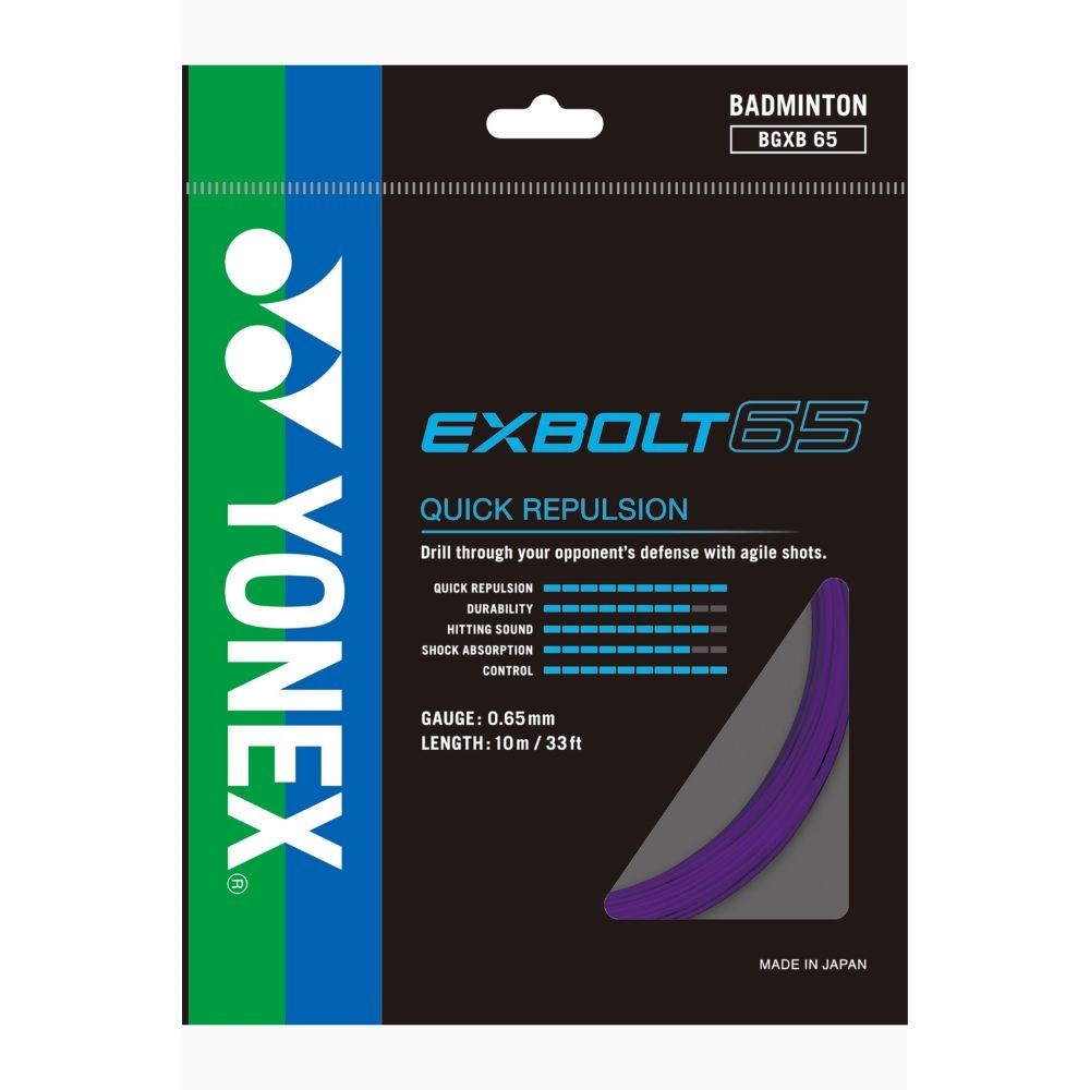 Yonex Exbolt 65 Badminton Kordajı 0.65 mm / 10 M - Mor
