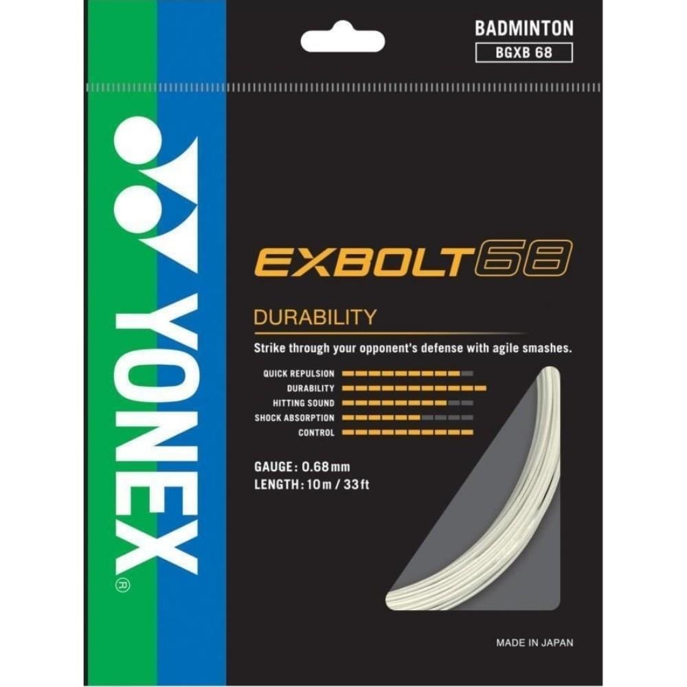 Yonex Exbolt 68 Badminton Kordajı 0.68 mm / 10 M - Beyaz
