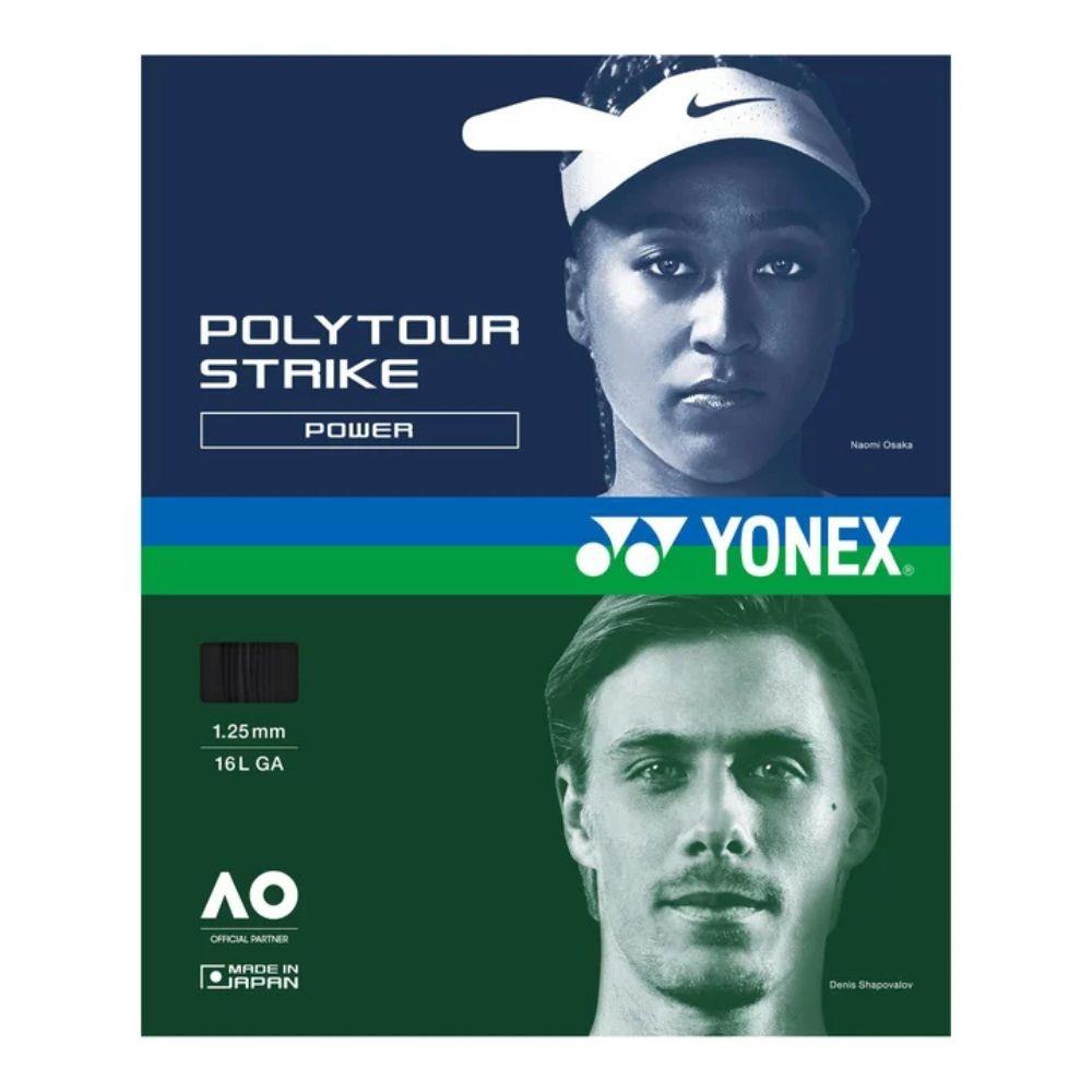 Yonex Poly Tour Strike 1.25 12M Tenis Kordajı - Siyah