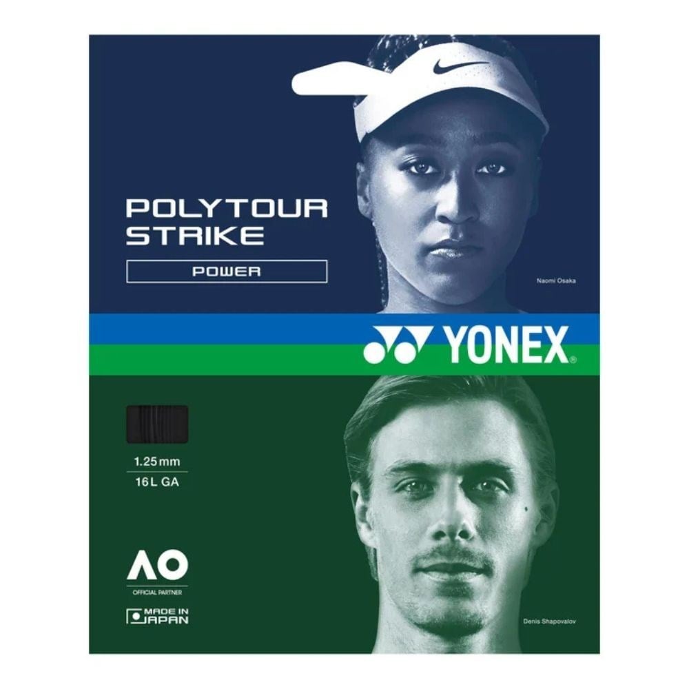 Yonex Poly Tour Strike 1.25 12M Tenis Kordajı - Siyah