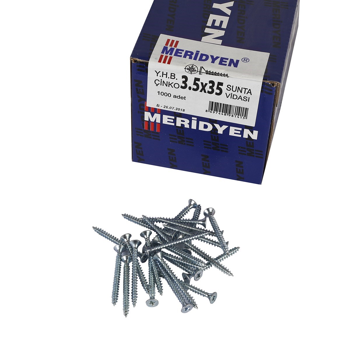 3.5 x 30 mm Meridyen Sunta Vidası 1000 Adet