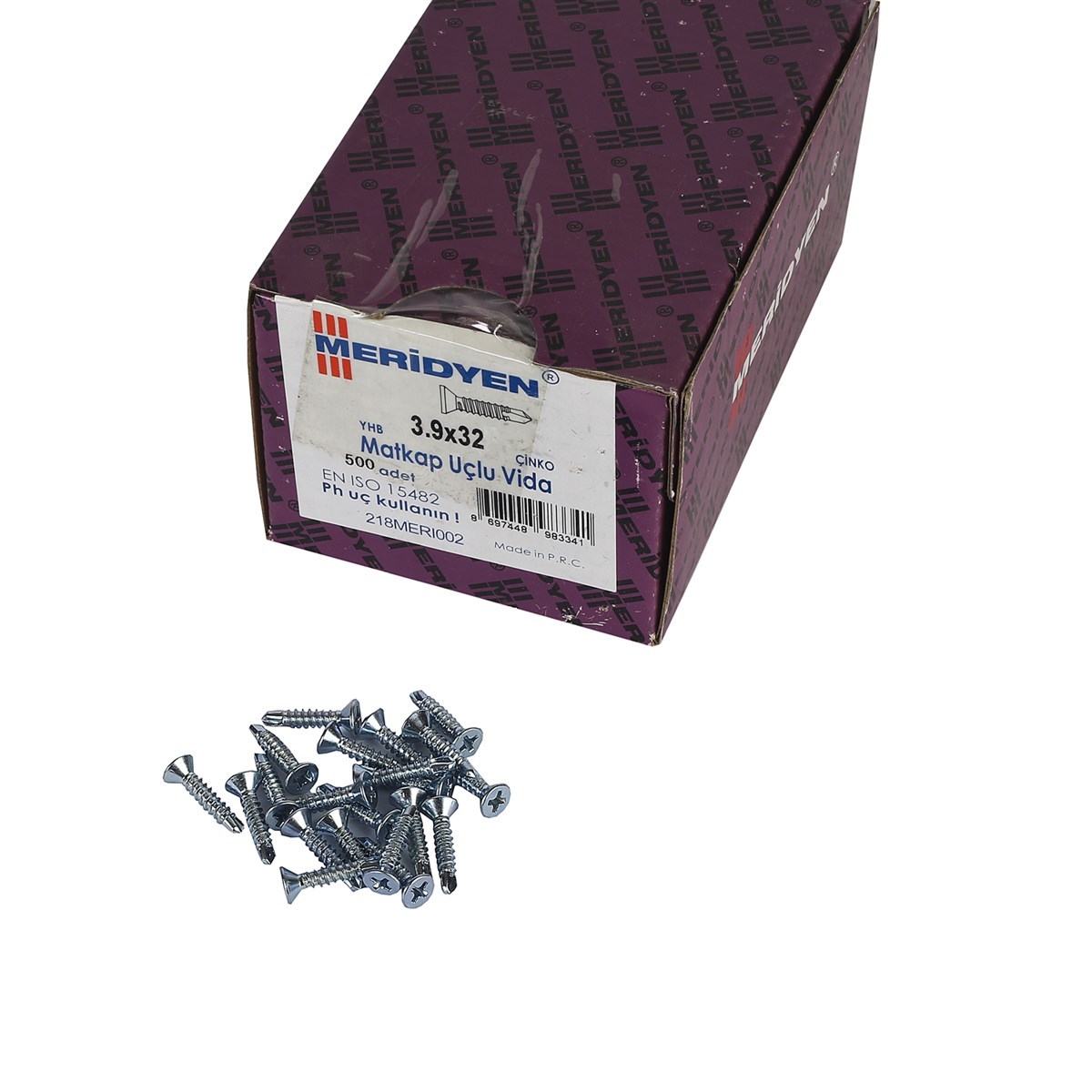 3.9 x 32 mm Meridyen YHB Matkap Uçlu Vida 500 Adet