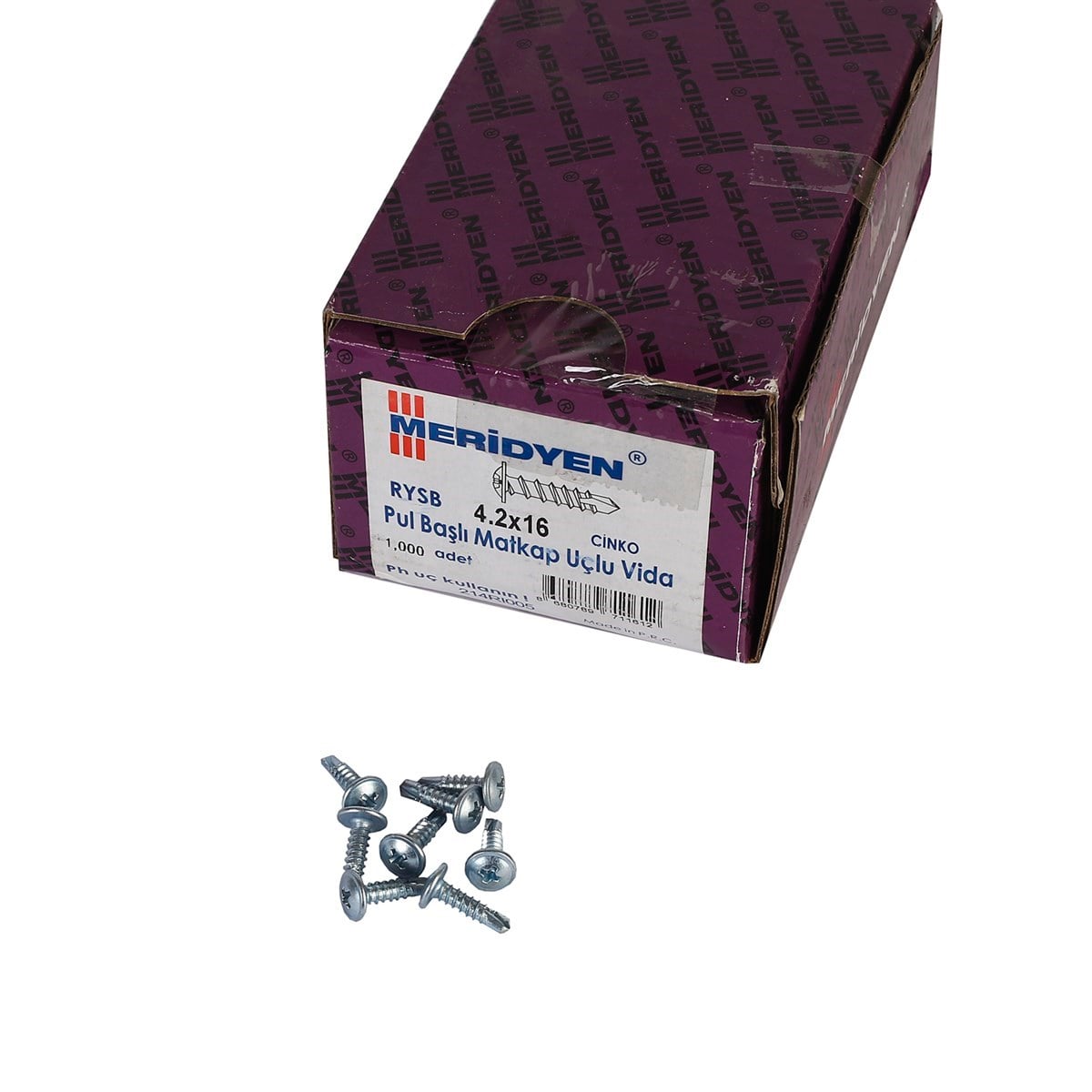 4.2 x 16 mm Meridyen Pul Başlı Matkap Uçlu Vida 1000 Adet