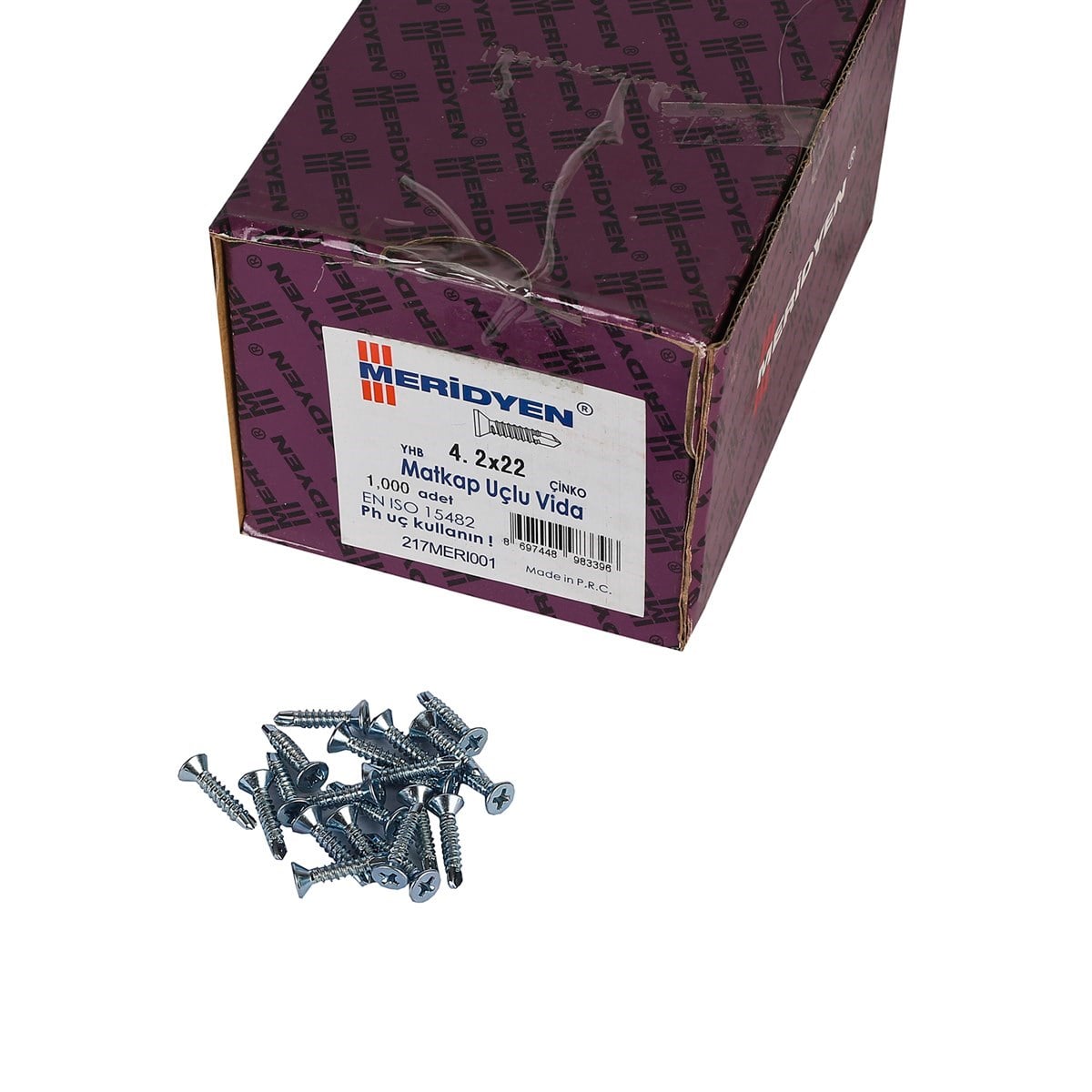 4.2 x 22 mm Meridyen YHB Matkap Uçlu Vida 1000 Adet