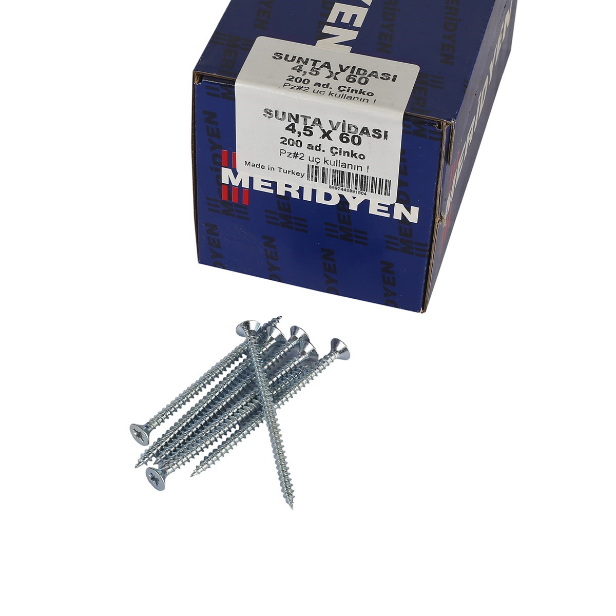 4.5 x 60 mm Meridyen Sunta Vidası 200 Adet