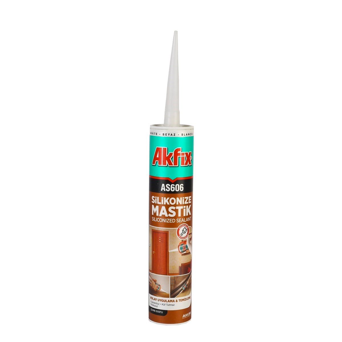 Bej  Akfix AS606 Silikonize Mastik