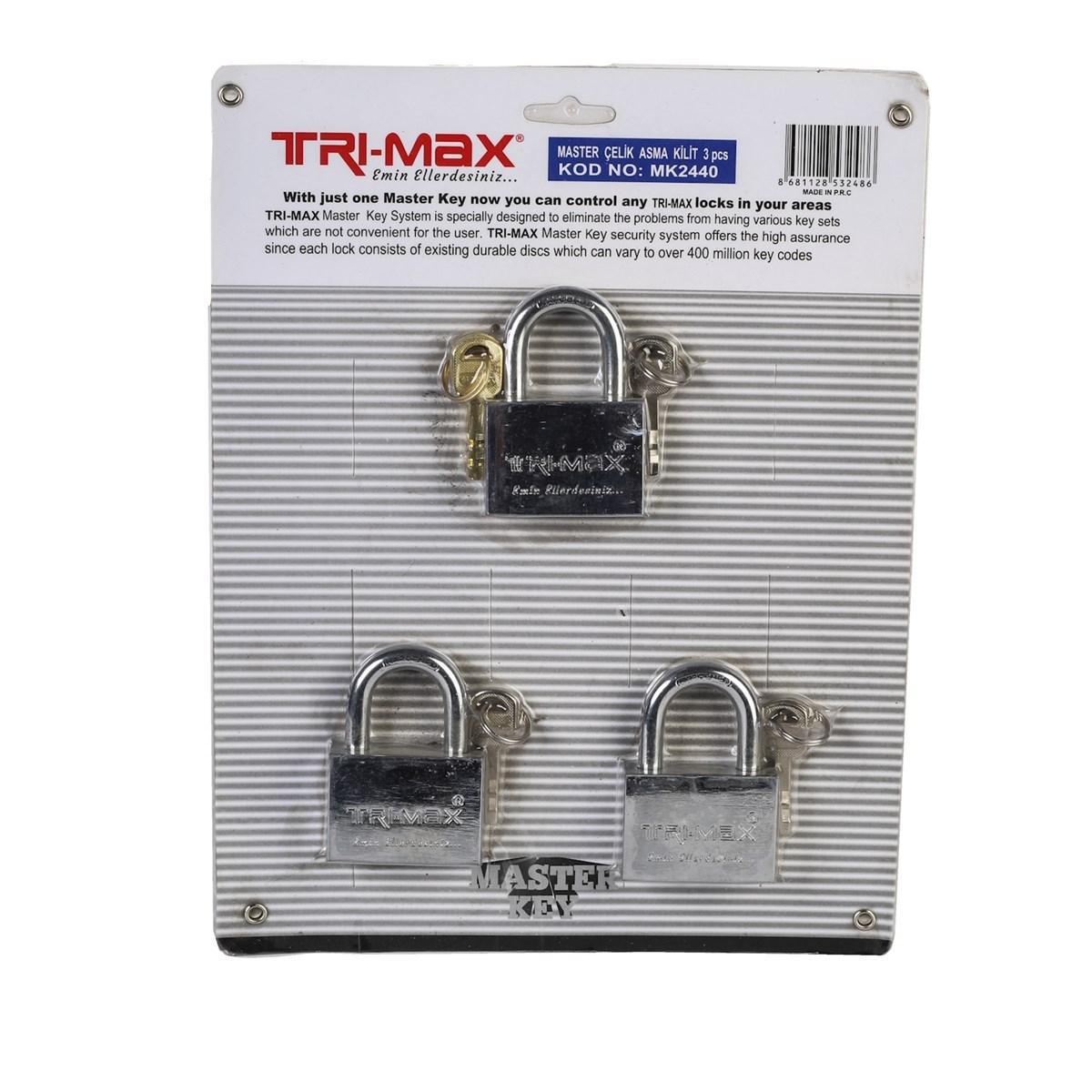 Çelik Asma Kilit 55mm 4'lü Set