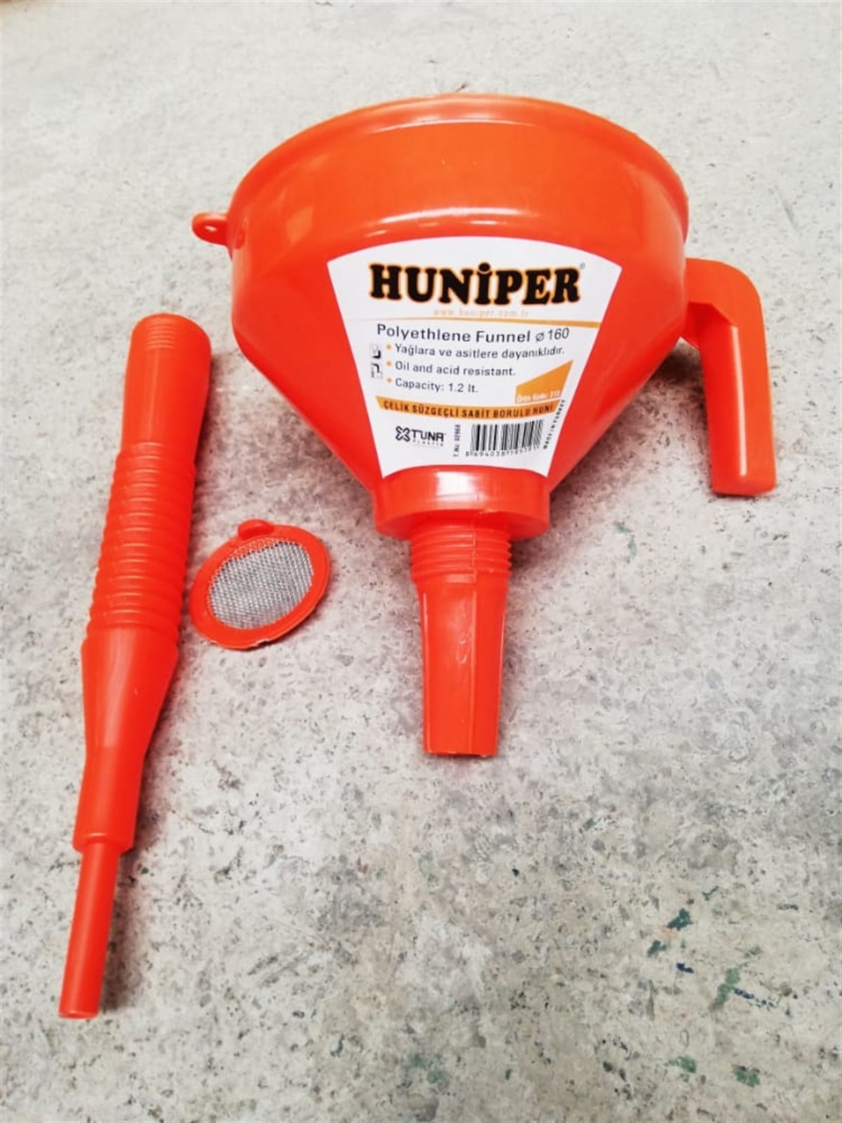 Çelik Süzgeçli Plastik Huni 150mm