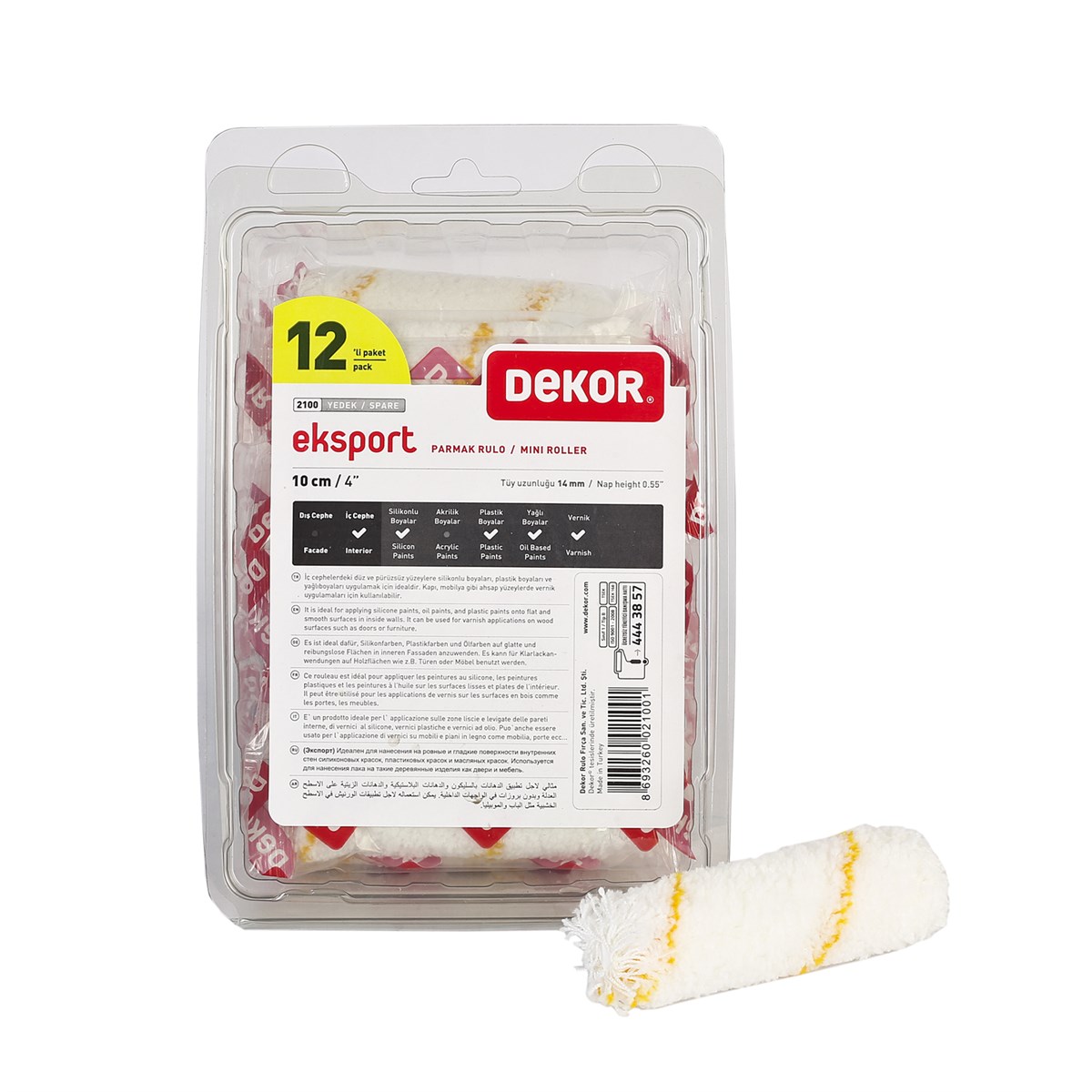 Dekor Export Saten Parmak Rulo 12'li Yedek