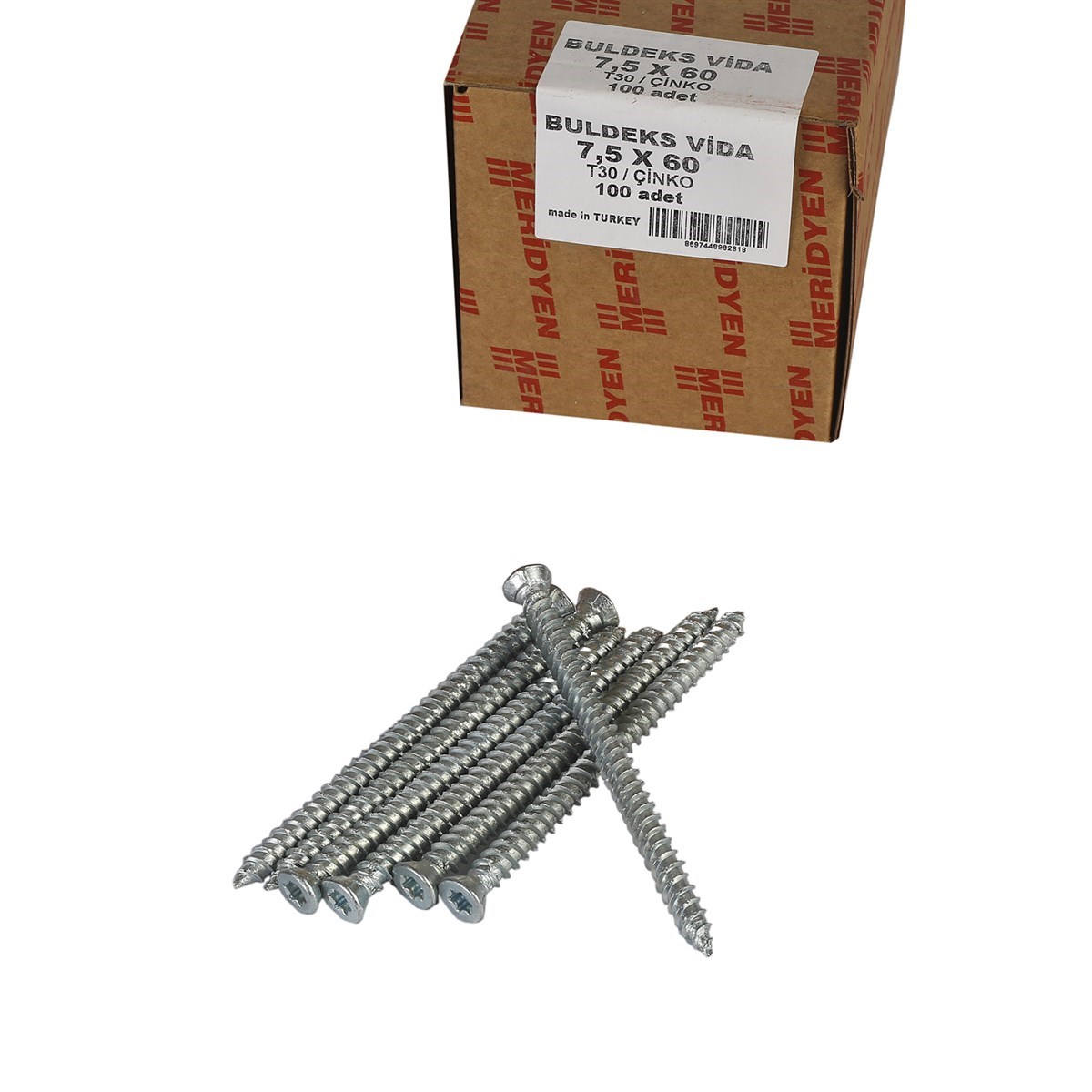 Meridyen Buldex Vida 7.5 x 60 mm - 100 Adet