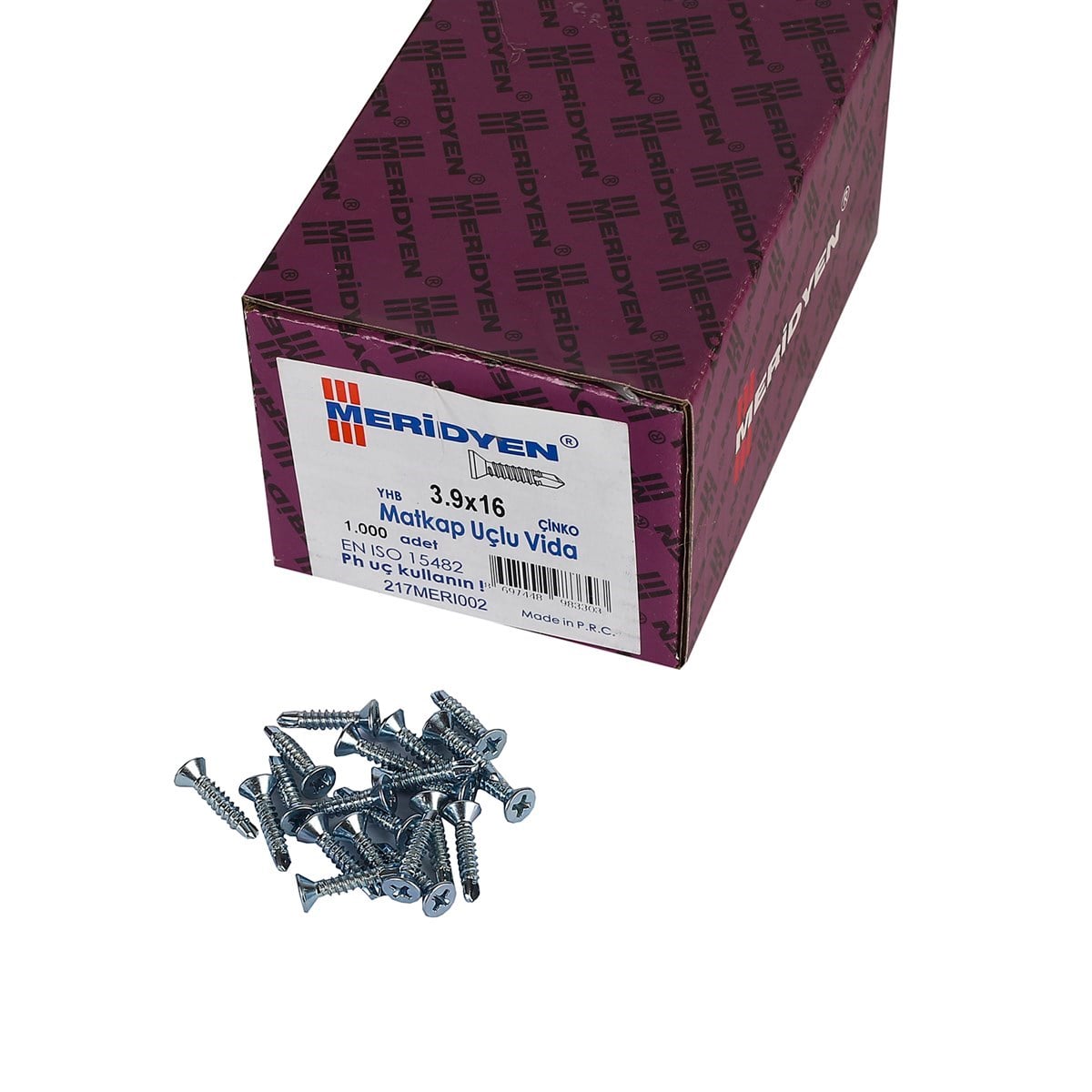 3.9 x 16 mm Meridyen YHB Matkap Uçlu Vida 1000 Adet