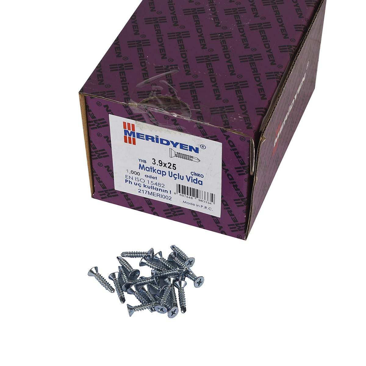 3.9 x 25 mm Meridyen YHB Matkap Uçlu Vida 1000 Adet