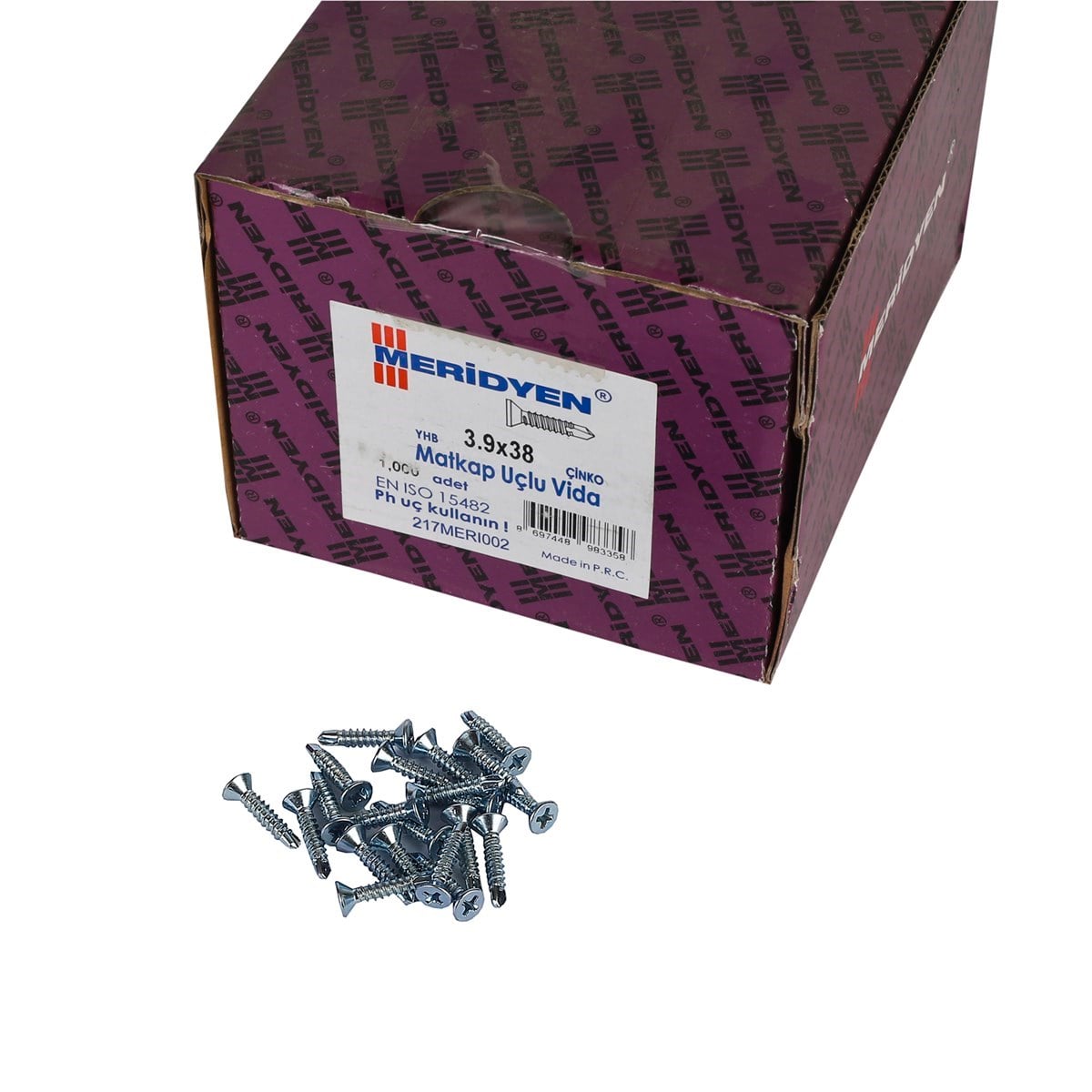 3.9 x 38 mm Meridyen YHB Matkap Uçlu Vida 1000 Adet
