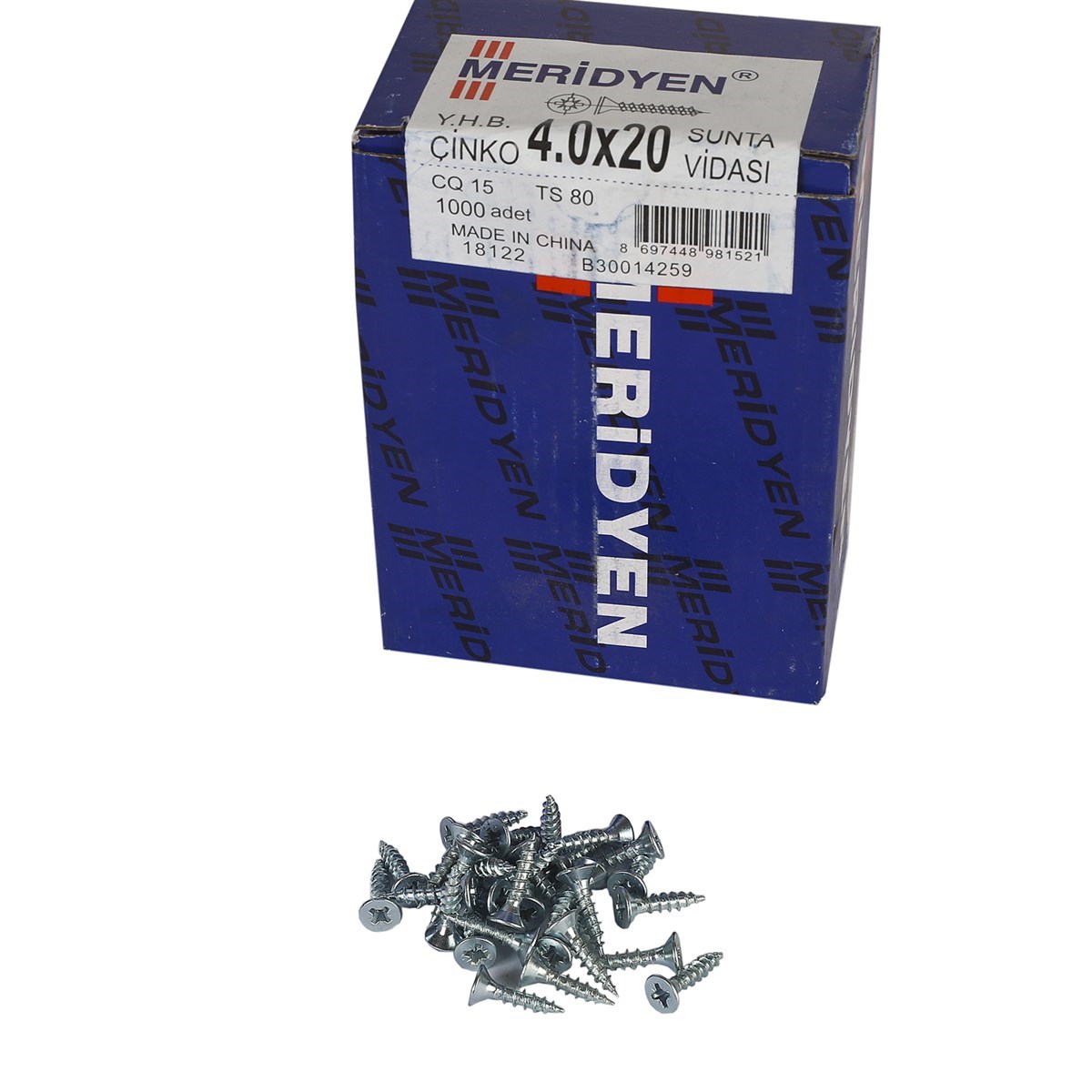 4 x 20 mm Meridyen Sunta Vidası 1000 Adet