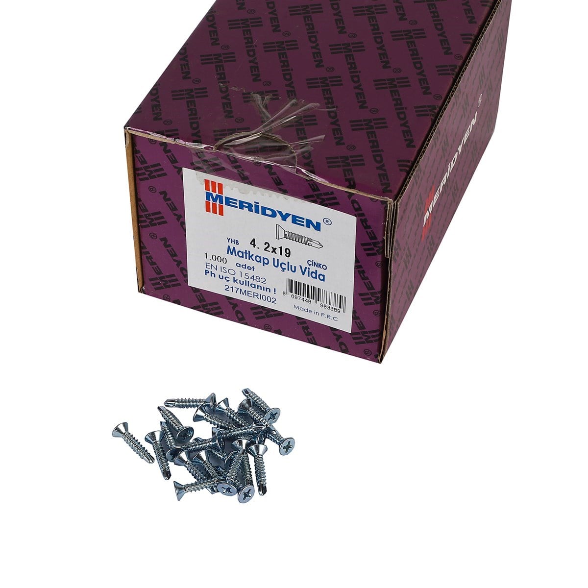 4.2 x 19 mm Meridyen YHB Matkap Uçlu Vida 1000 Adet