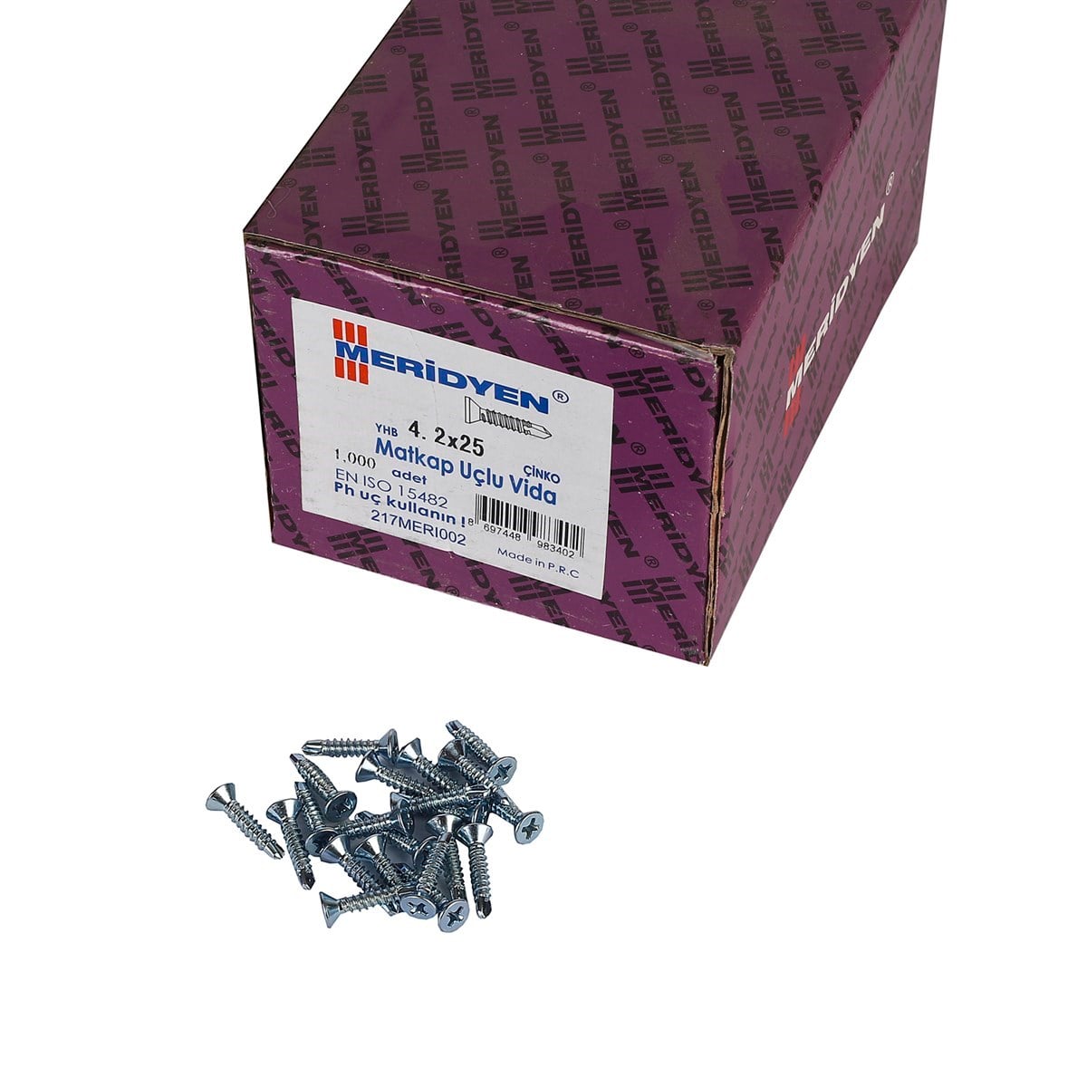 4.2 x 25 mm Meridyen YHB Matkap Uçlu Vida 1000 Adet