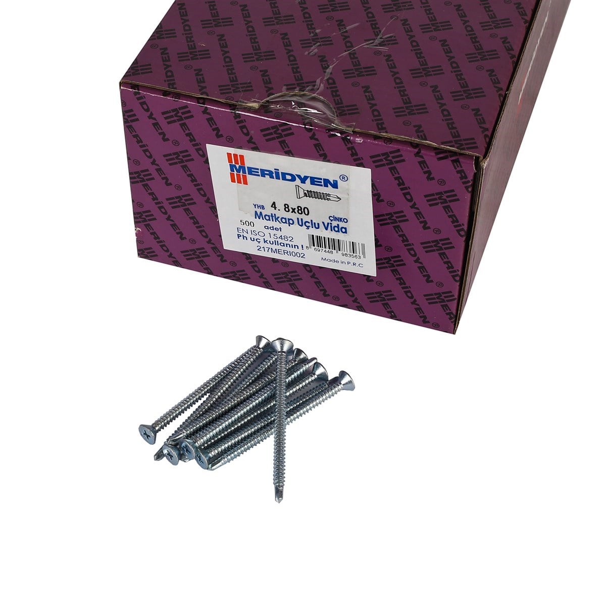 4.8 x 80 mm Meridyen YHB Matkap Uçlu Vida 500 Adet