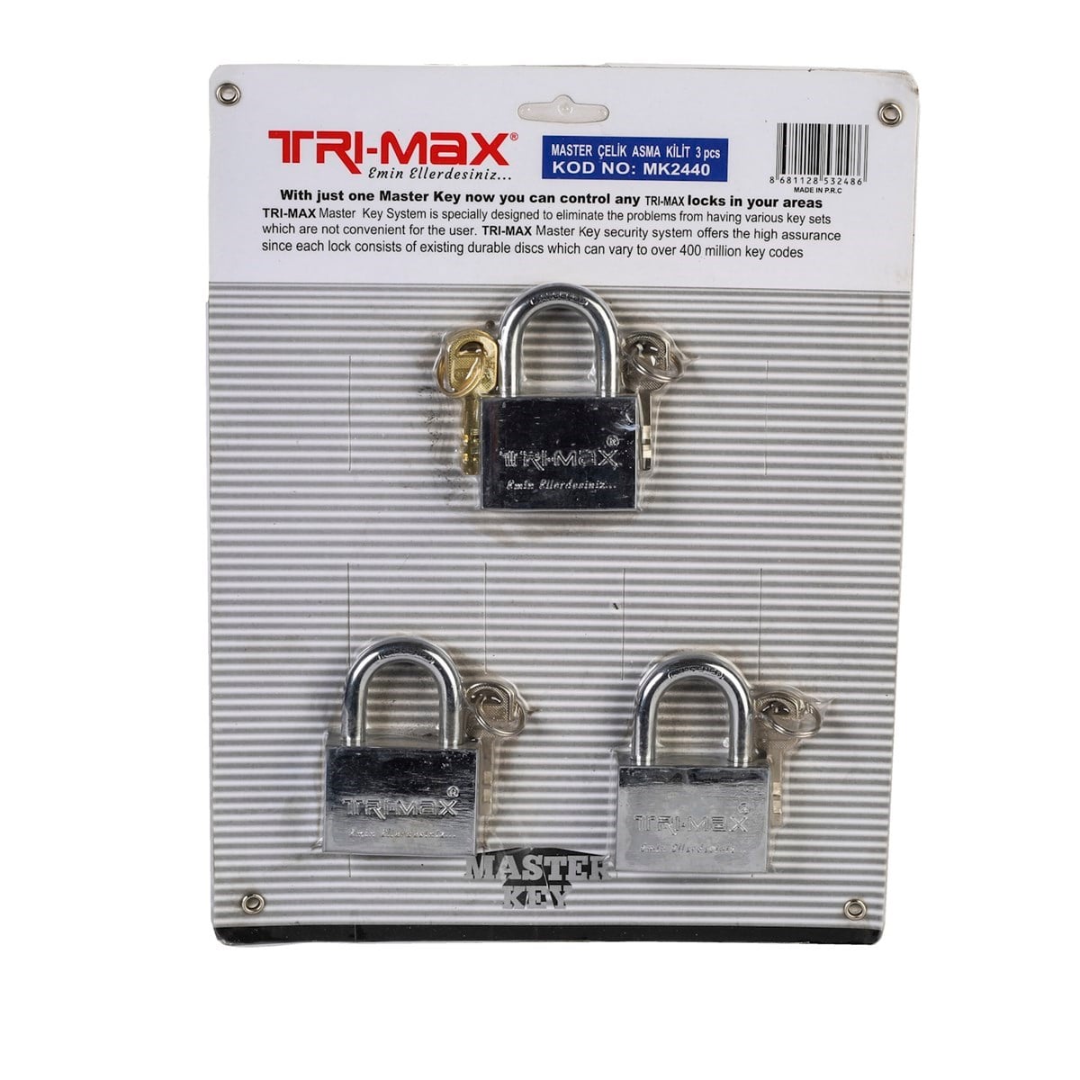 Çelik Asma Kilit 55mm 4'lü Set
