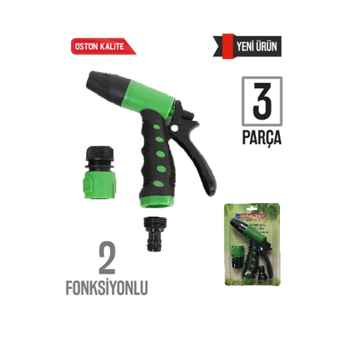 Sulama Tabancası 2 Fonksiyonlu 3 Parça