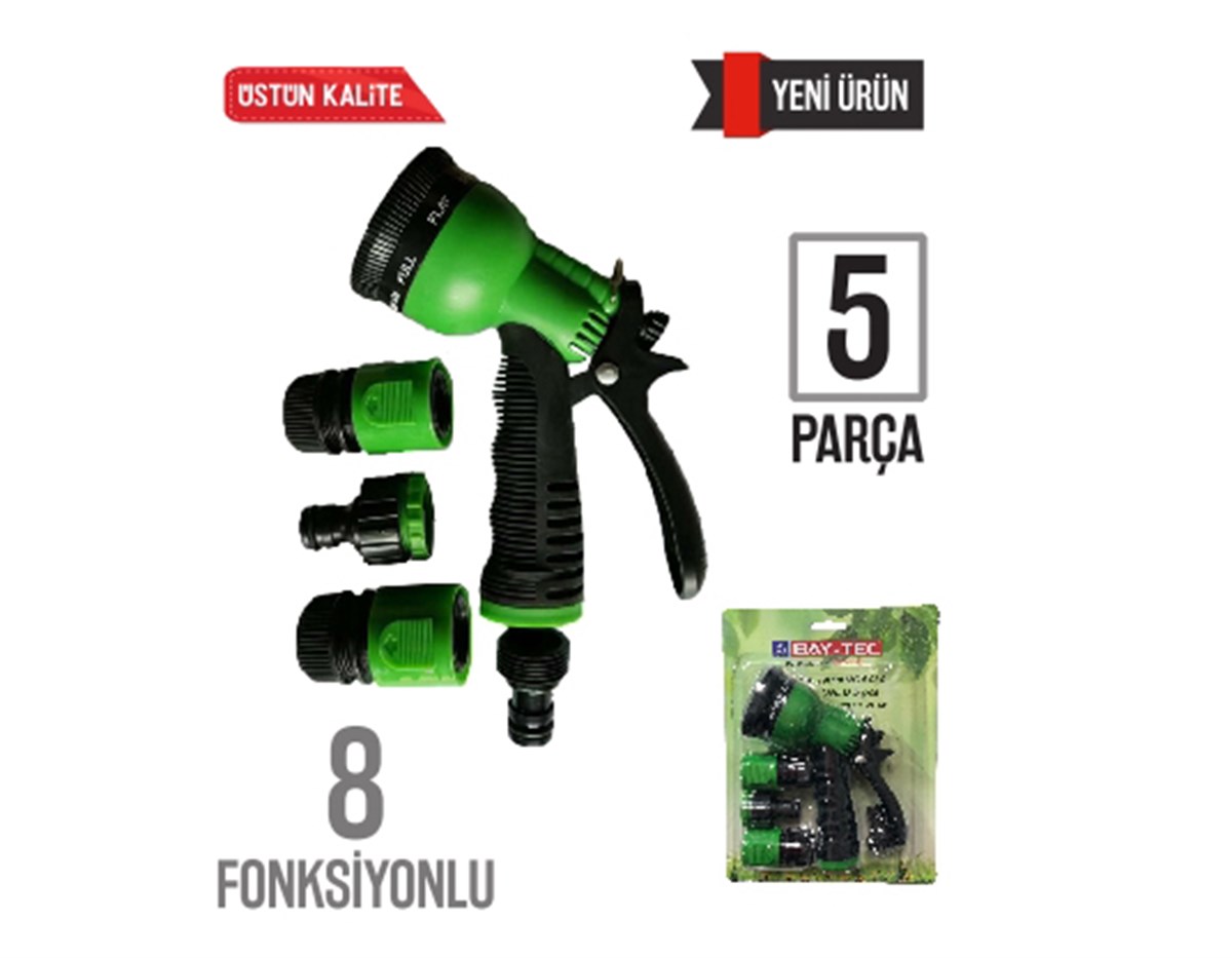 Sulama Tabancası 8 Fonksiyonlu 5 Parça