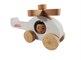 Ahşap Helikopter-Beyaz