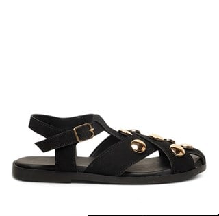 Diva Mod Zenne Sandalet 0120 Süet Siyah