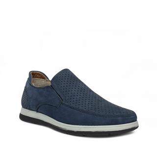 Faruk Engin Deri 2143 Nubuk Lacivert Tb Poli