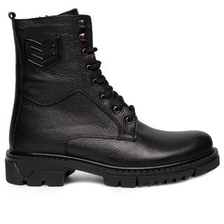 Faruk Engin Deri Bot 212 Cilt Siyah Düz Tb.Kauçuk